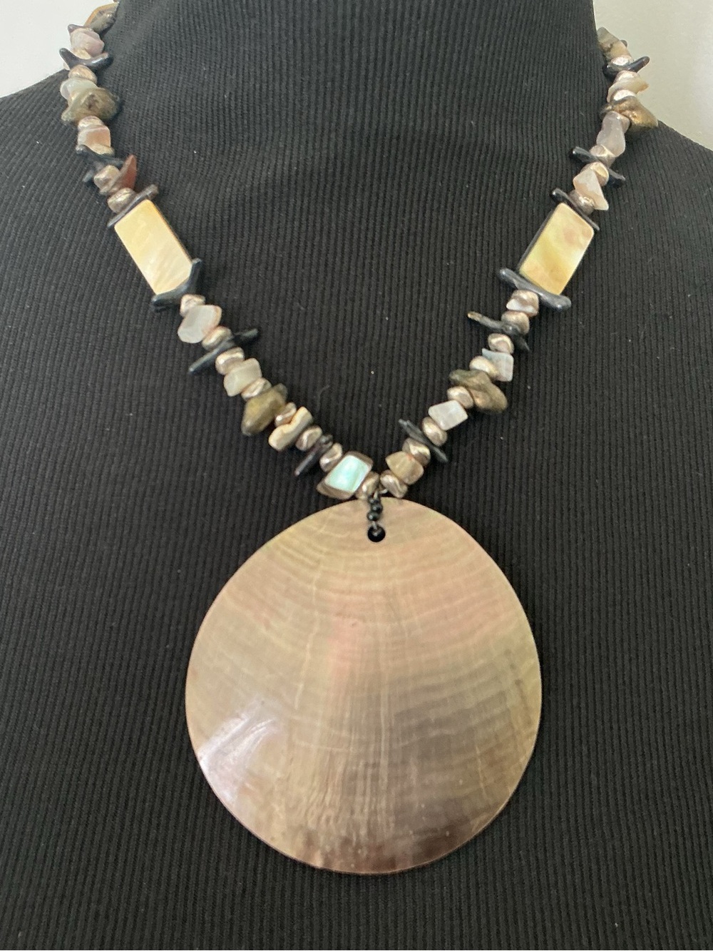 CHICO’s Natural MOP Shell Beaded Necklace